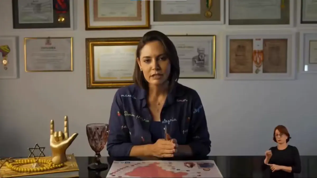 Frame do vídeo divulgado pela Michelle Bolsonaro.