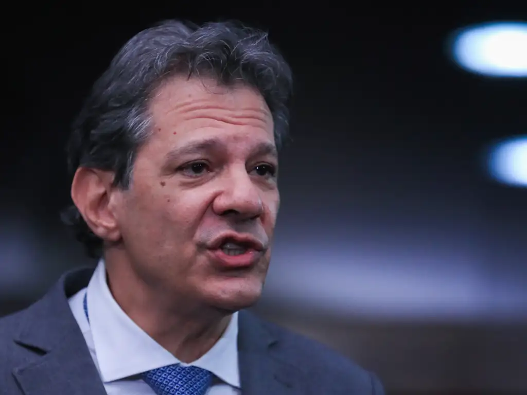 Ministro da Fazendo, Fernando Haddad, durante coletiva, 7 de outubro de 2025.