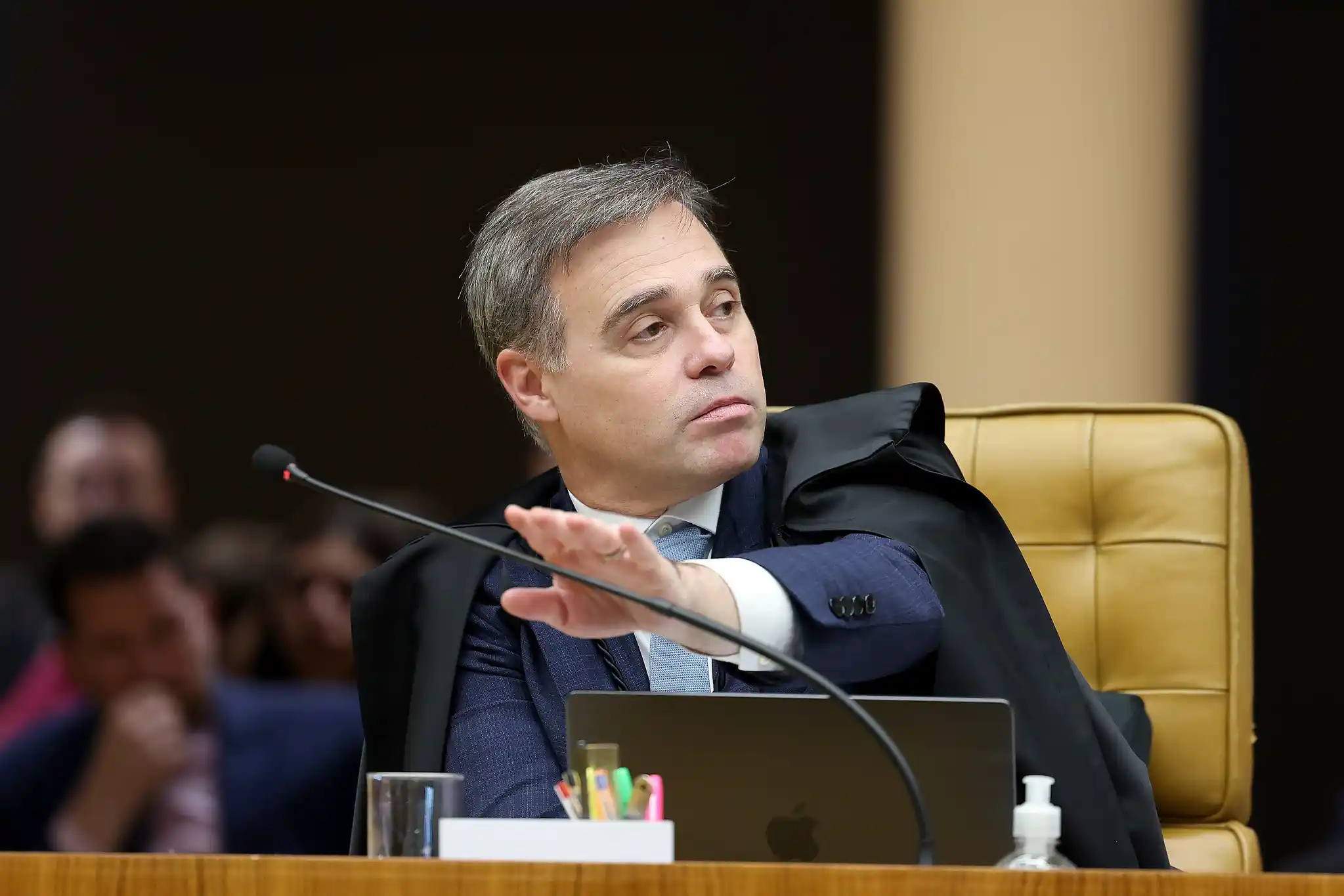 O ministro André Mendonça durante sessão plenária do Supremo Tribunal Federal, em 24 de junho de 2026.