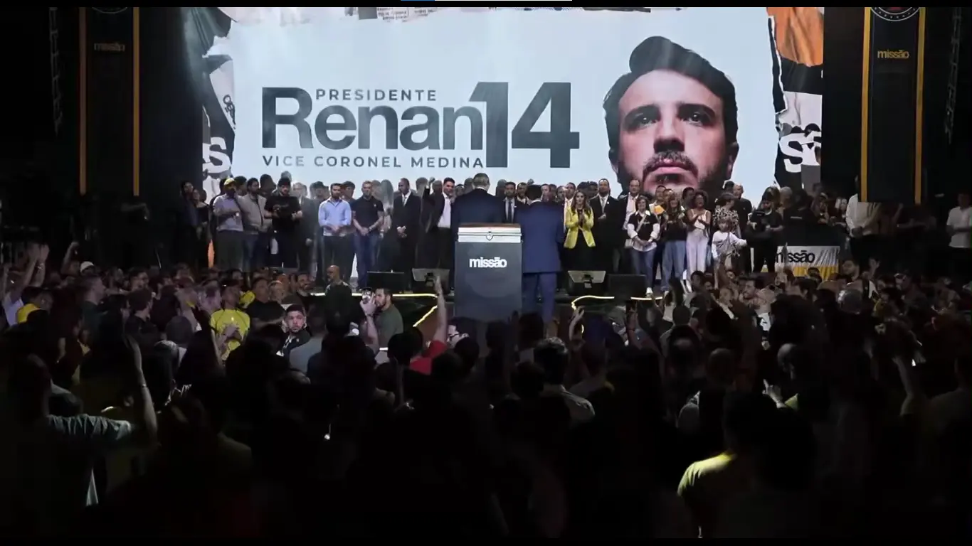 “Prendeu, matou” vira coro de apoiadores no lançamento de Renan Santos