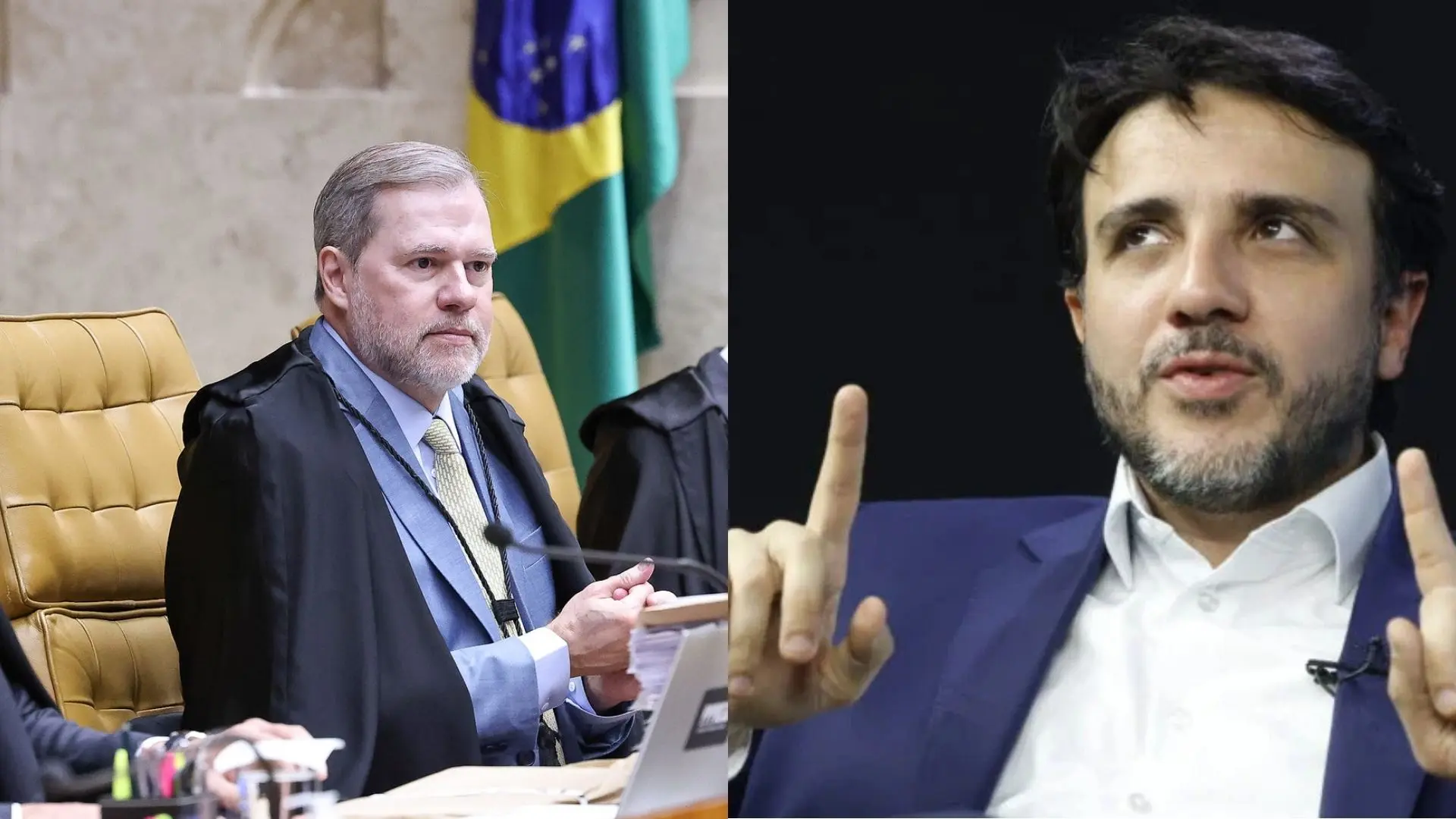 Dias Toffoli, à esquerda, e Renan Santos, à direita.