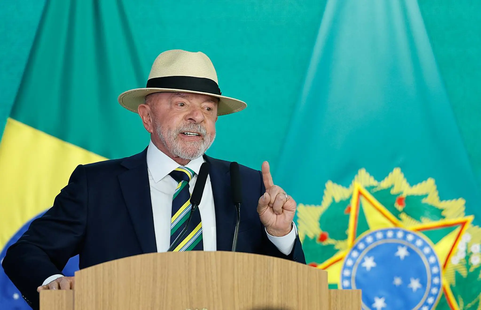 Lula durante anúncio do atendimento Sem Fila na Previdência Social, no Palácio do Planalto, em Brasília, em 3 de setembro de 2026.